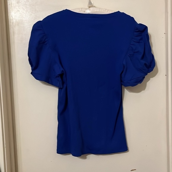 NWT Vince Camuto Women's Short Puff Sleeve Ribbed Crewneck Top Large - Picture 6 of 6